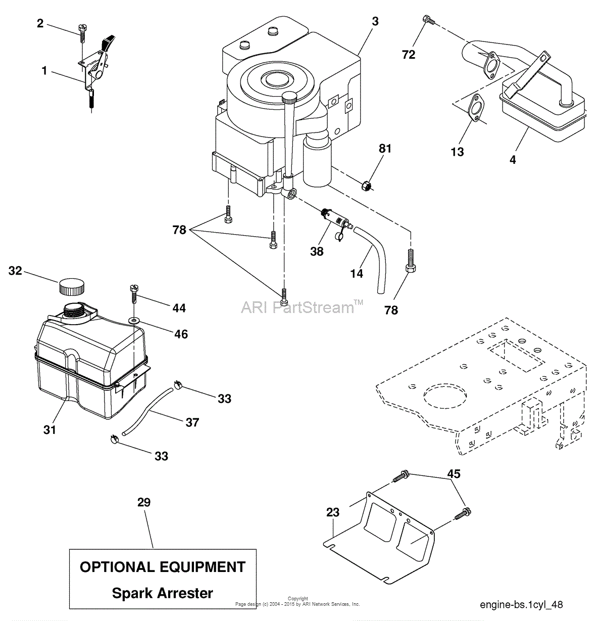 AYP/Electrolux PO15538LT (96012006801) (2008-05) Parts Diagram for Engine