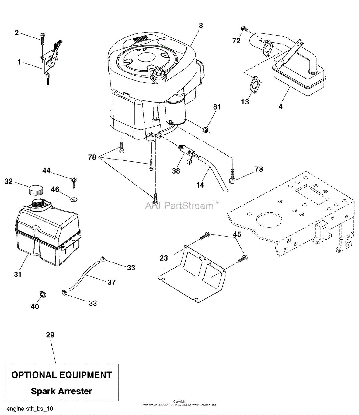 AYP/Electrolux PO15538LT (96012006803) (2008-05) Parts Diagram for Engine