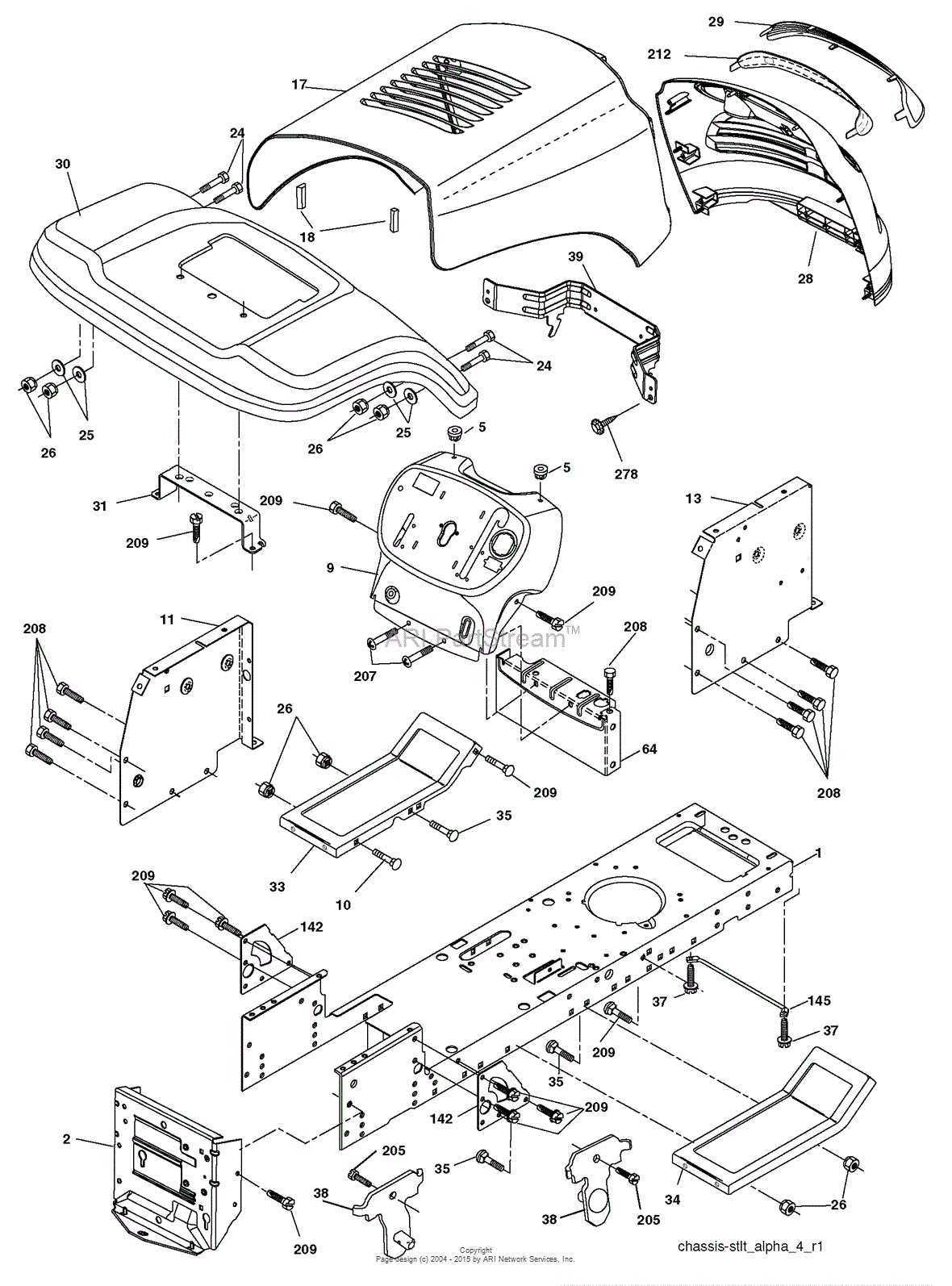 AYP/Electrolux PO18542LT (2008-10) Parts Diagram for Chassis