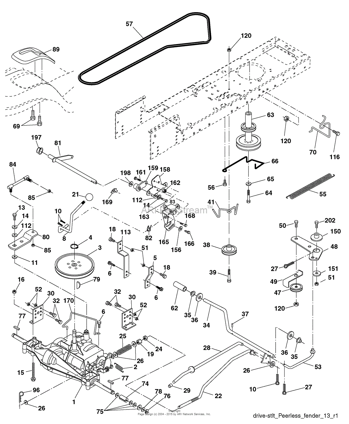 AYP/Electrolux PO18542LT, 96012009800 (2009-09) Parts Diagram for Drive