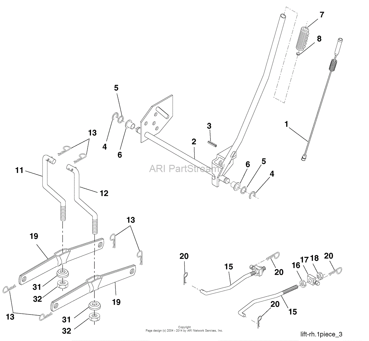 AYP/Electrolux SO17542LT (2006-01) Parts Diagram for Mower Lift