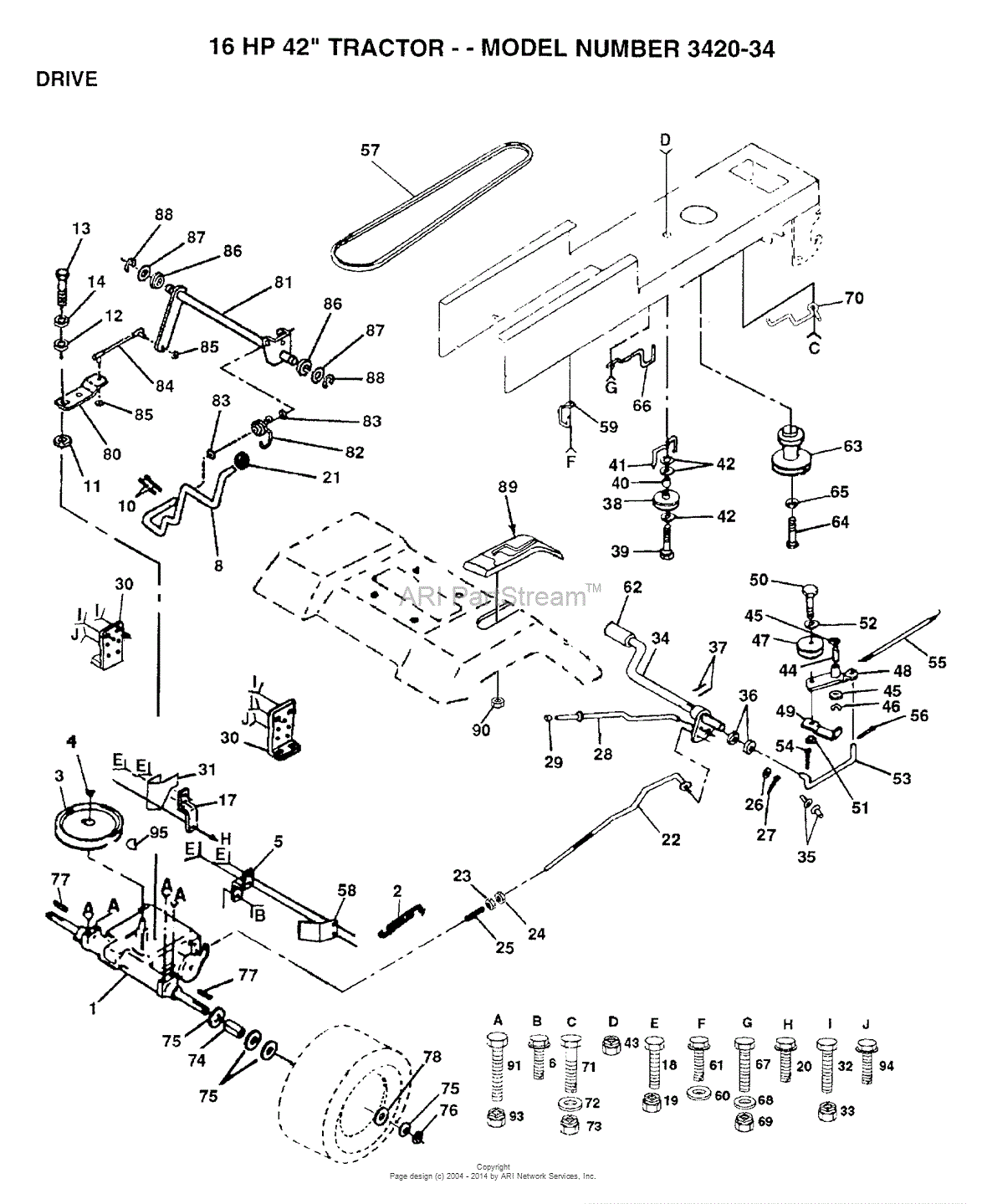 AYP/Electrolux 3420-34 (1993) Parts Diagram for DRIVE