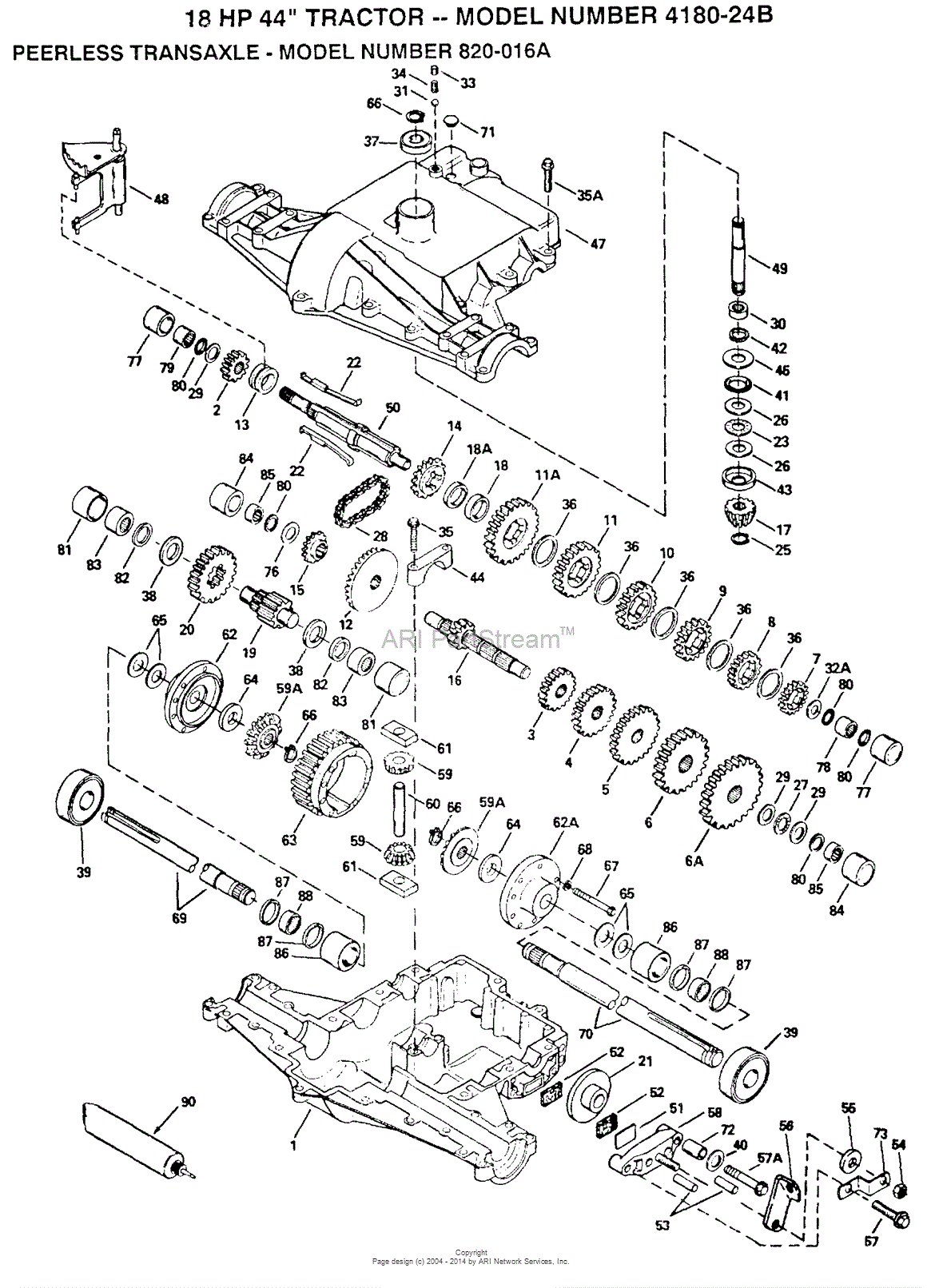 AYP/Electrolux 4180-24B (1992) Parts Diagram for PEERLESS TRANSAXLE