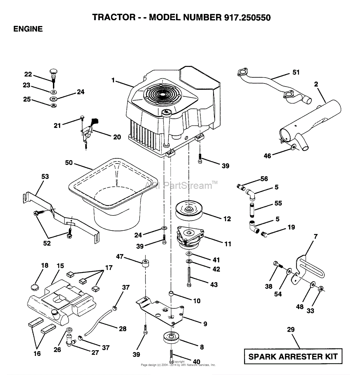 AYP/Electrolux 917.250550 (1999 & Before) Parts Diagram for ENGINE