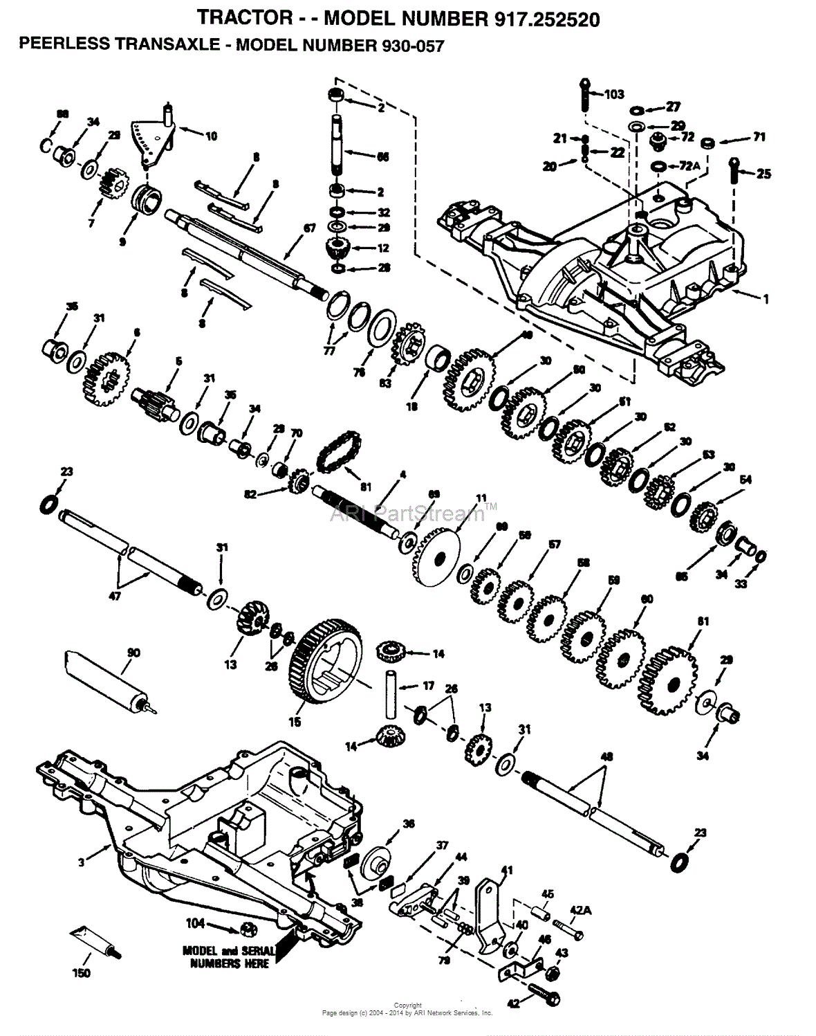 AYP/Electrolux 917.252520 (1999 & Before) Parts Diagram for TRANSAXLE