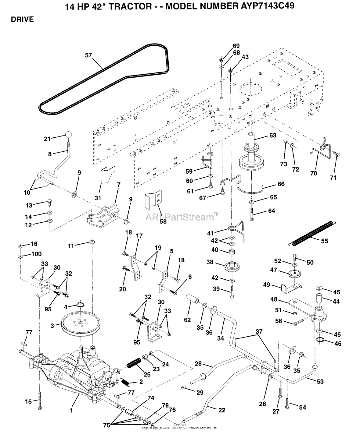 AYP/Electrolux AYP7143C49 (1994) Parts Diagram for DRIVE