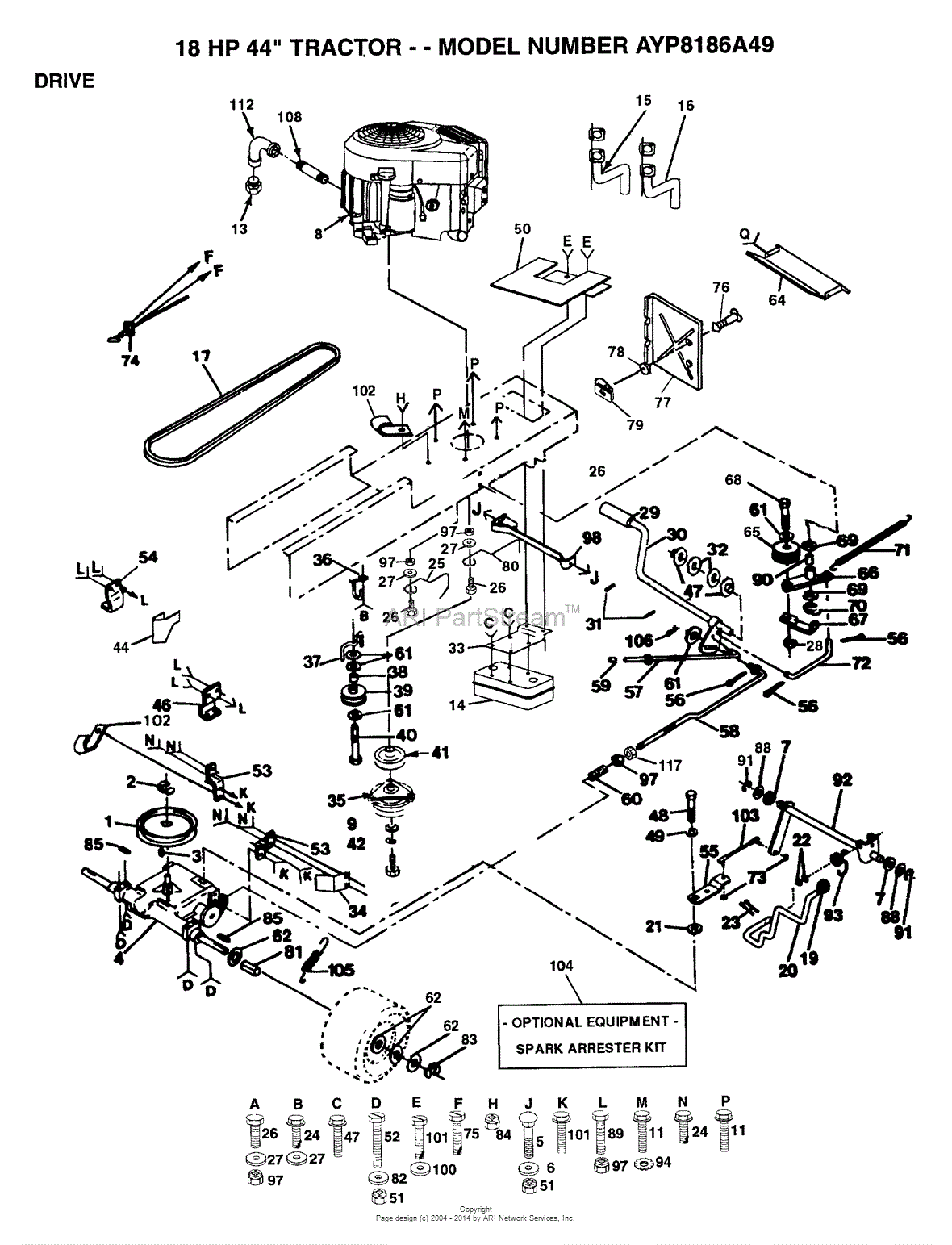 AYP/Electrolux AYP8186A49 (1994) Parts Diagram for DRIVE