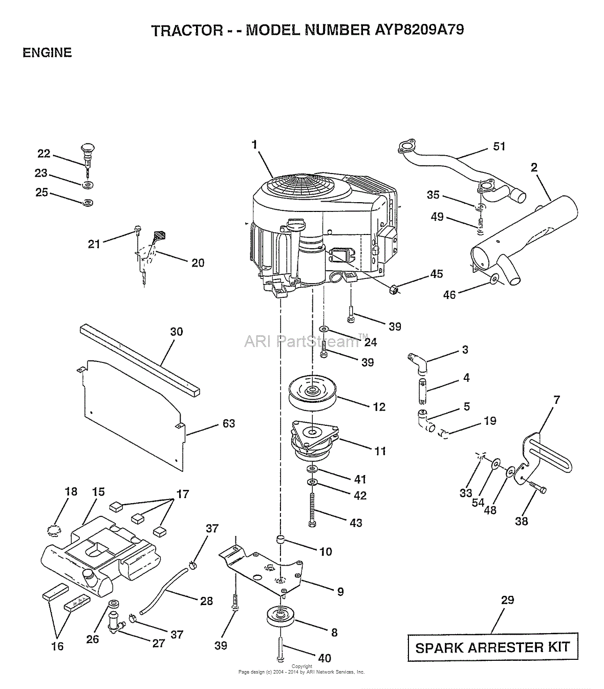 AYP/Electrolux AYP8209A79 (1997) Parts Diagram for ENGINE