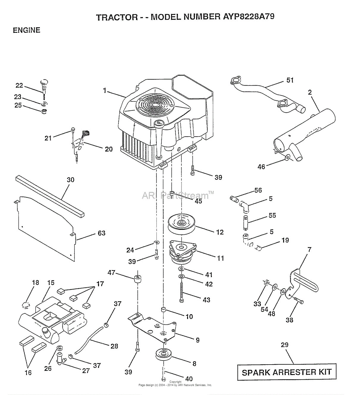 AYP/Electrolux AYP8228A79 (1997) Parts Diagram for ENGINE