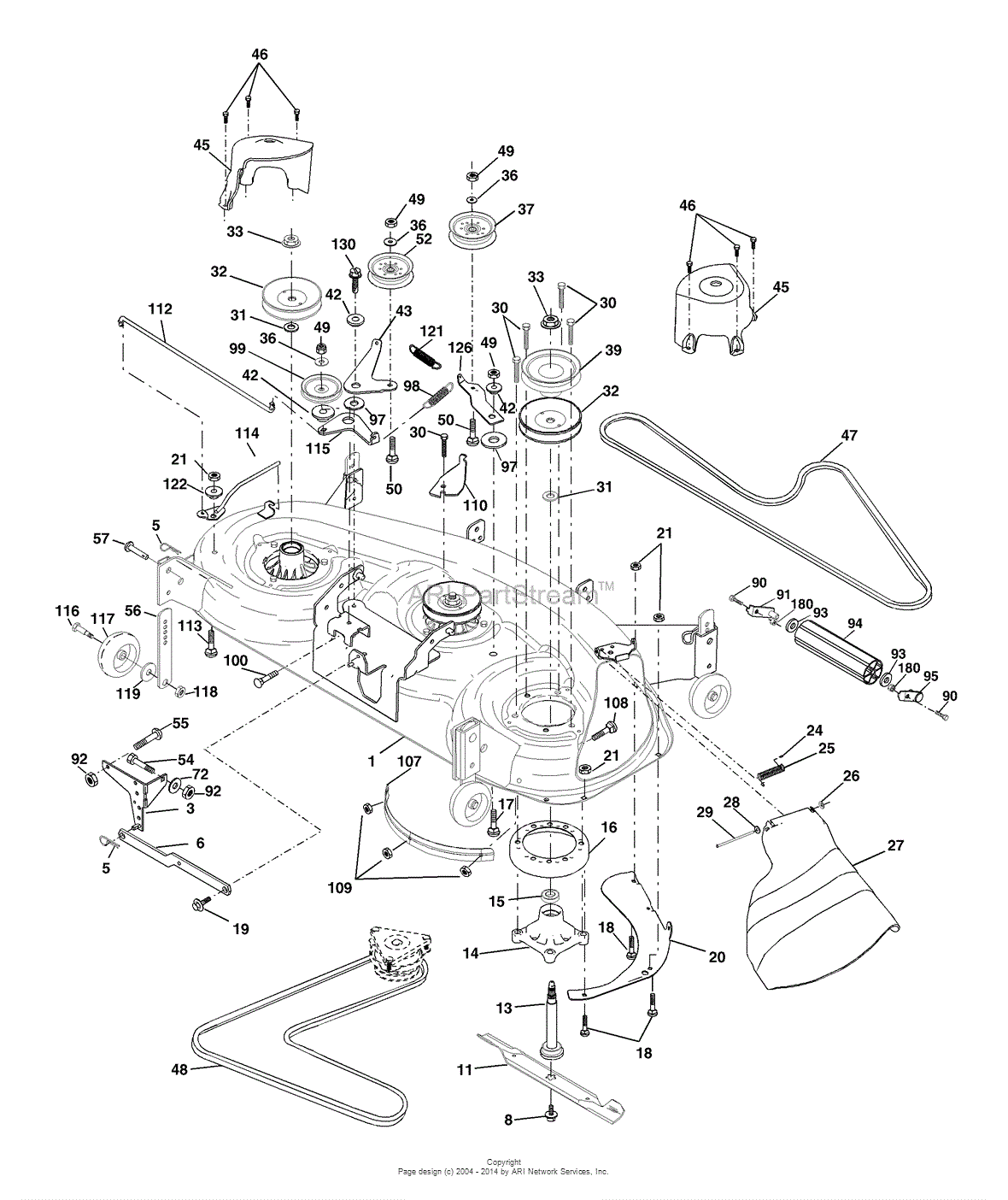 AYP/Electrolux DPR22H48STA (2001) Parts Diagram for Mower Deck