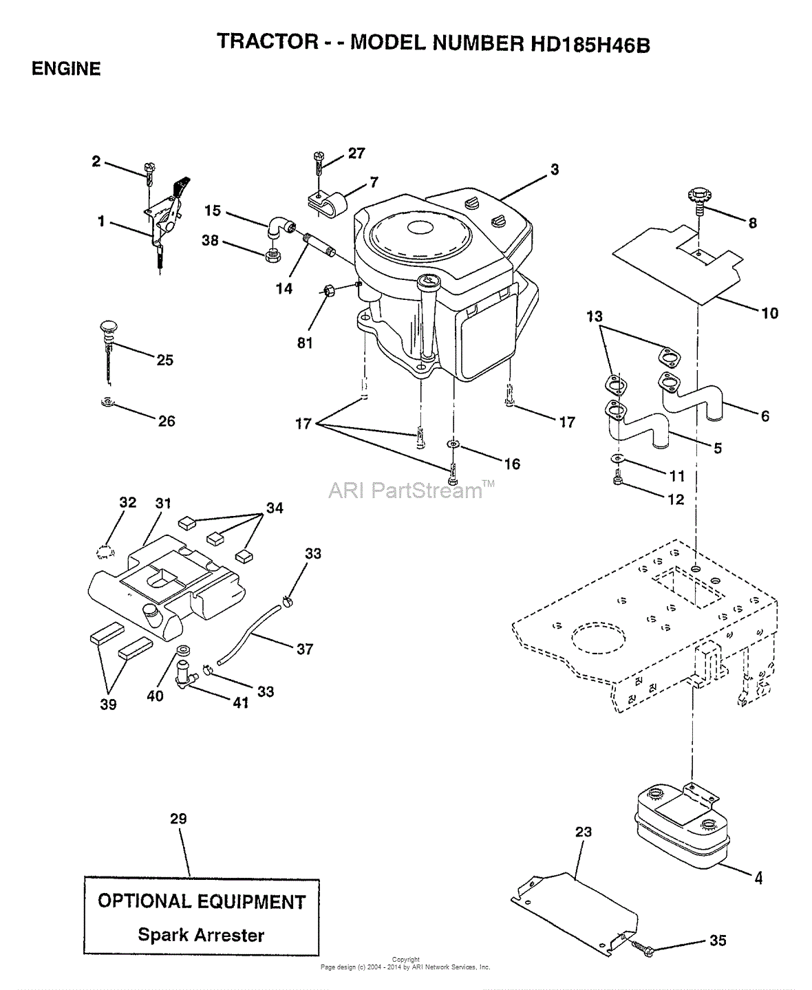 Ayp  Electrolux Hd185h46b  1997  Parts Diagram For Engine