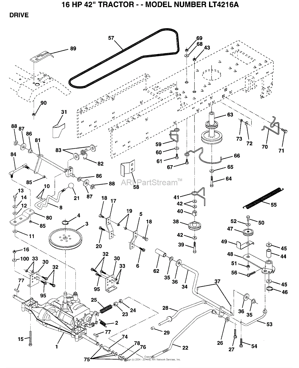 AYP/Electrolux LT4216A (1994) Parts Diagram for DRIVE