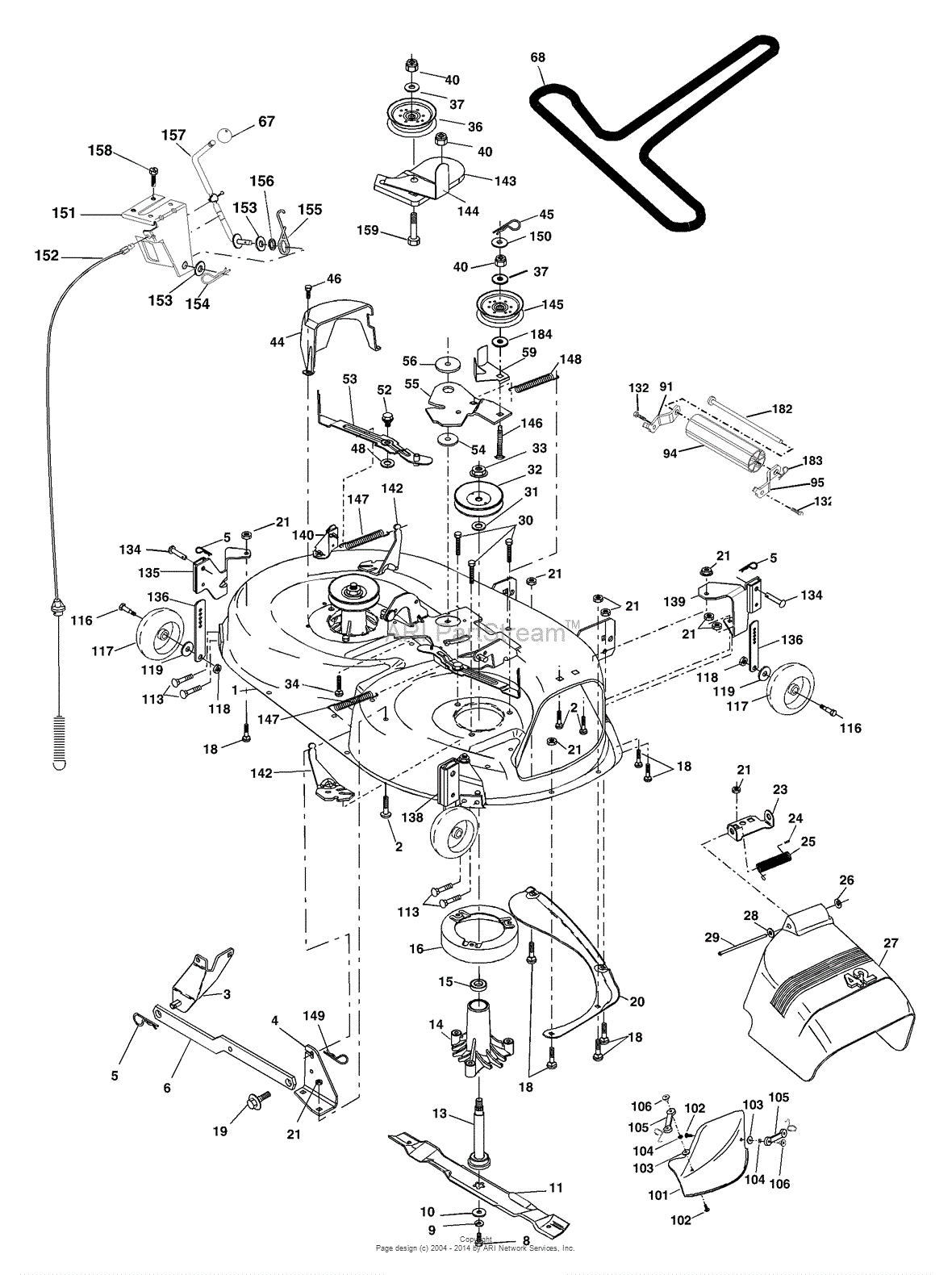 AYP/Electrolux PD18H42STA (2003) Parts Diagram for Mower Deck