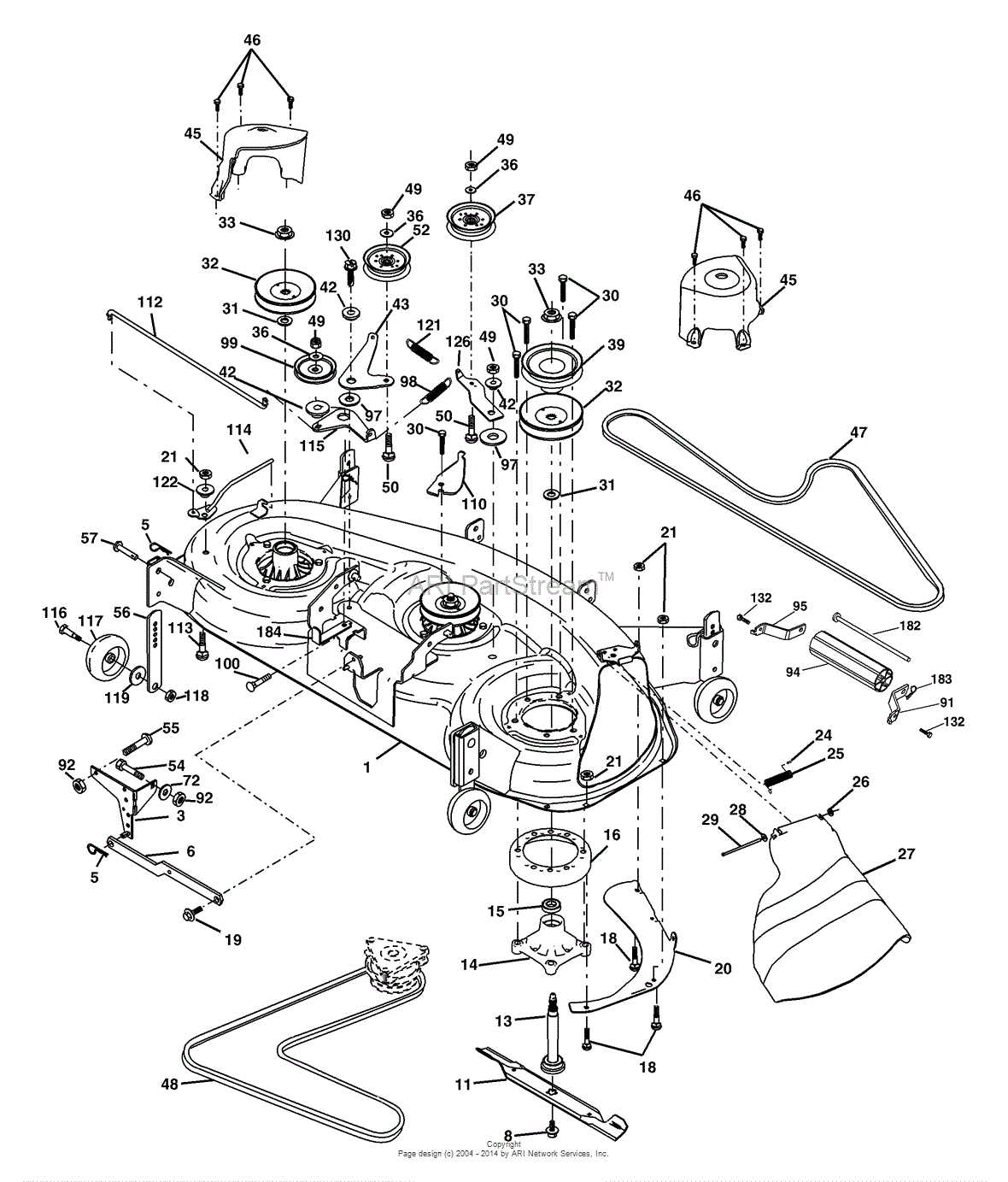 AYP/Electrolux PD20PH48STA (2003) Parts Diagram for Mower Deck