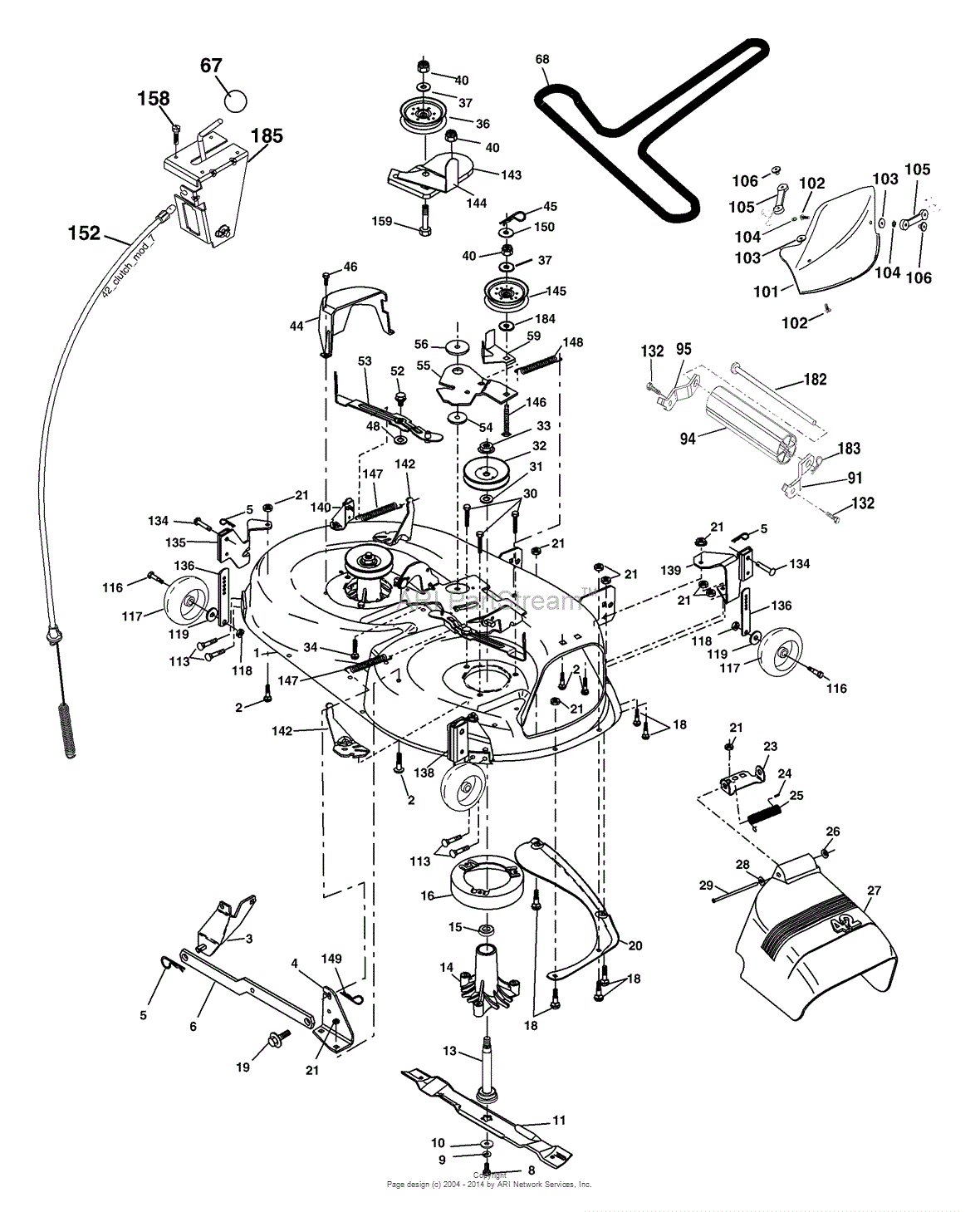 Ayp Electrolux Pd22h42sta (2004) Parts Diagram For Mower Deck