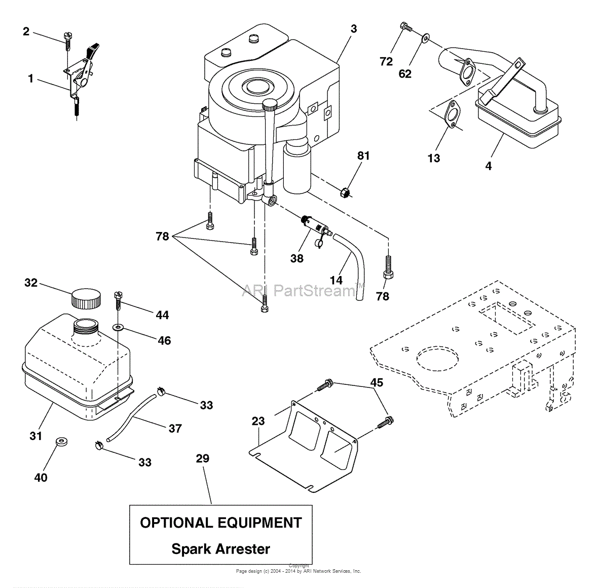 AYP/Electrolux PO12538LT/96012004300 (2006) Parts Diagram for Engine