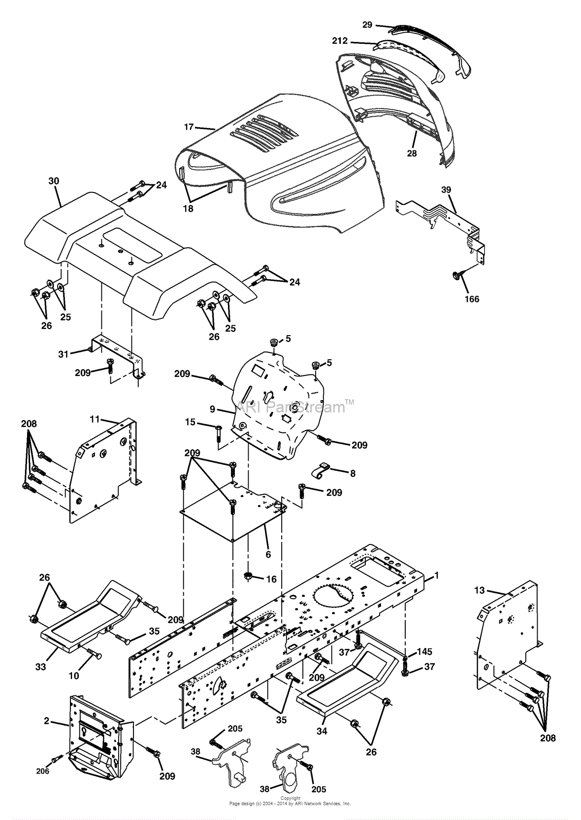 AYP/Electrolux PO15538B (2004) Parts Diagram for Chassis