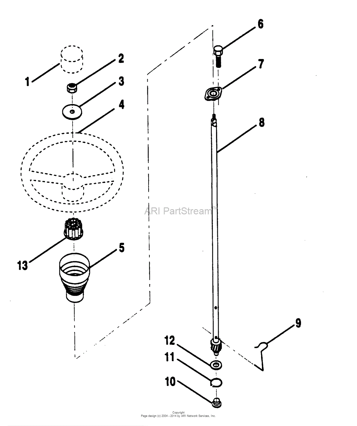 AYP/Electrolux PP1136J (1994) Parts Diagram for STEERING WHEEL