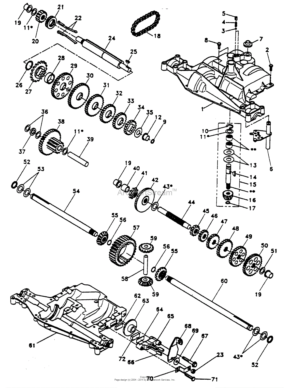 AYP/Electrolux PP12542JA (1994) Parts Diagram for DANA TRANSAXLE ...