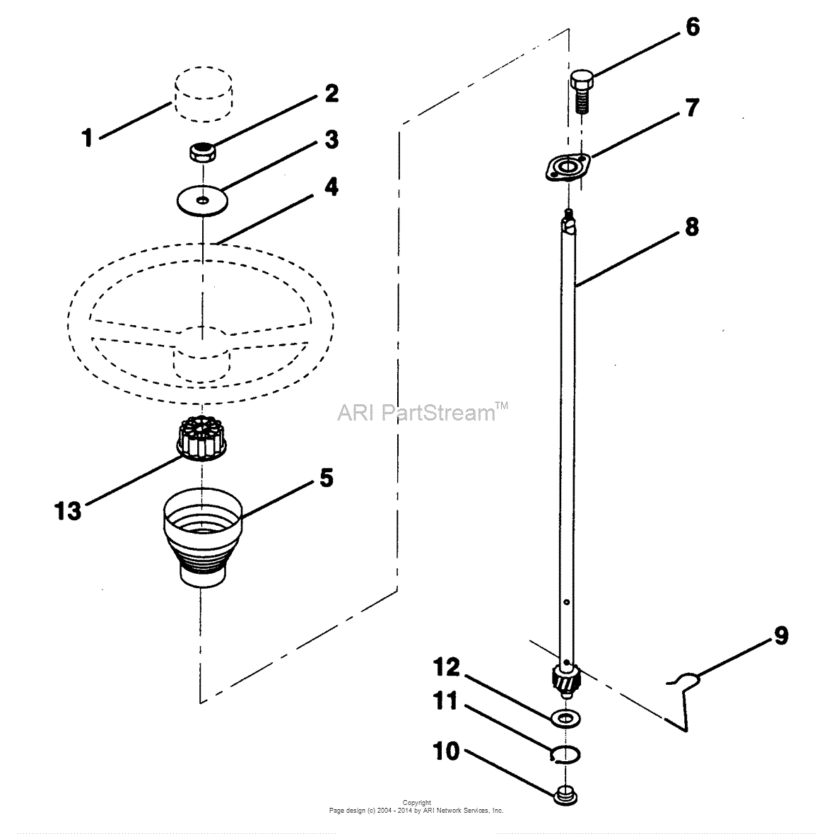 AYP/Electrolux PP125H38KA (1995) Parts Diagram for STEERING WHEEL