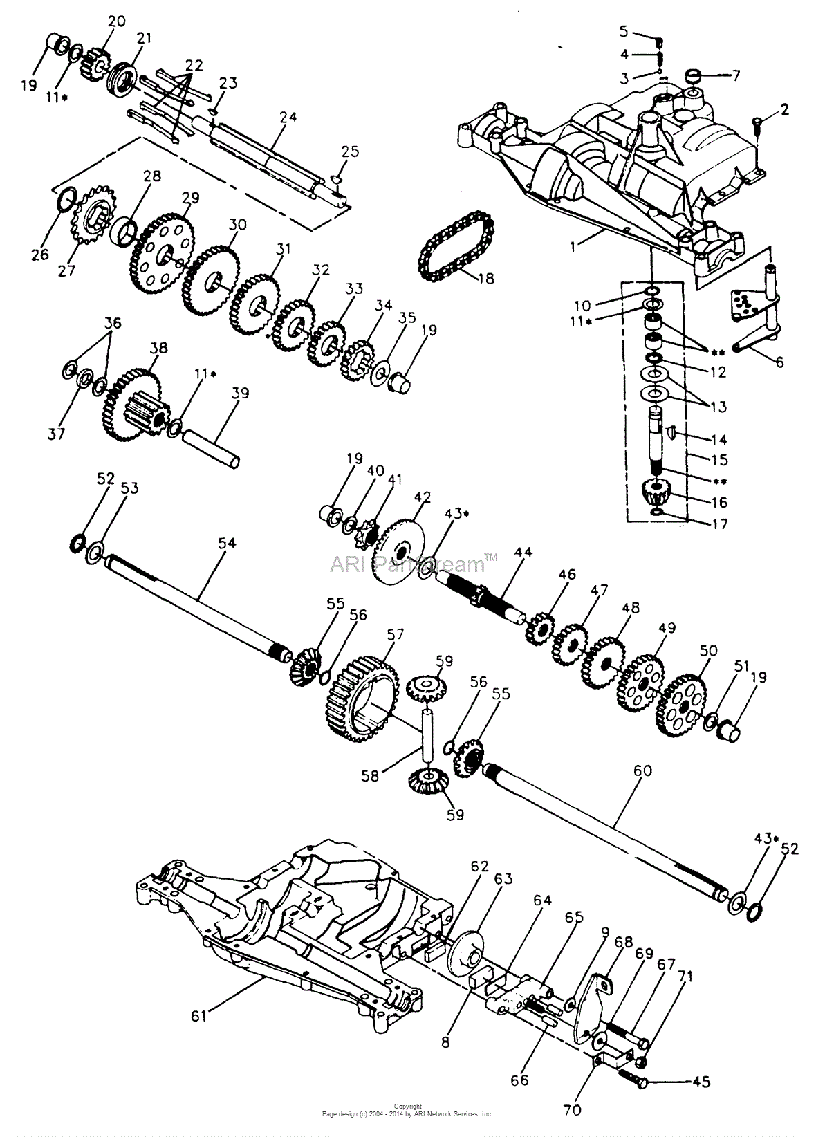 AYP/Electrolux PP1438B (1991) Parts Diagram for TRANSAXLE FOOTE DANA ...