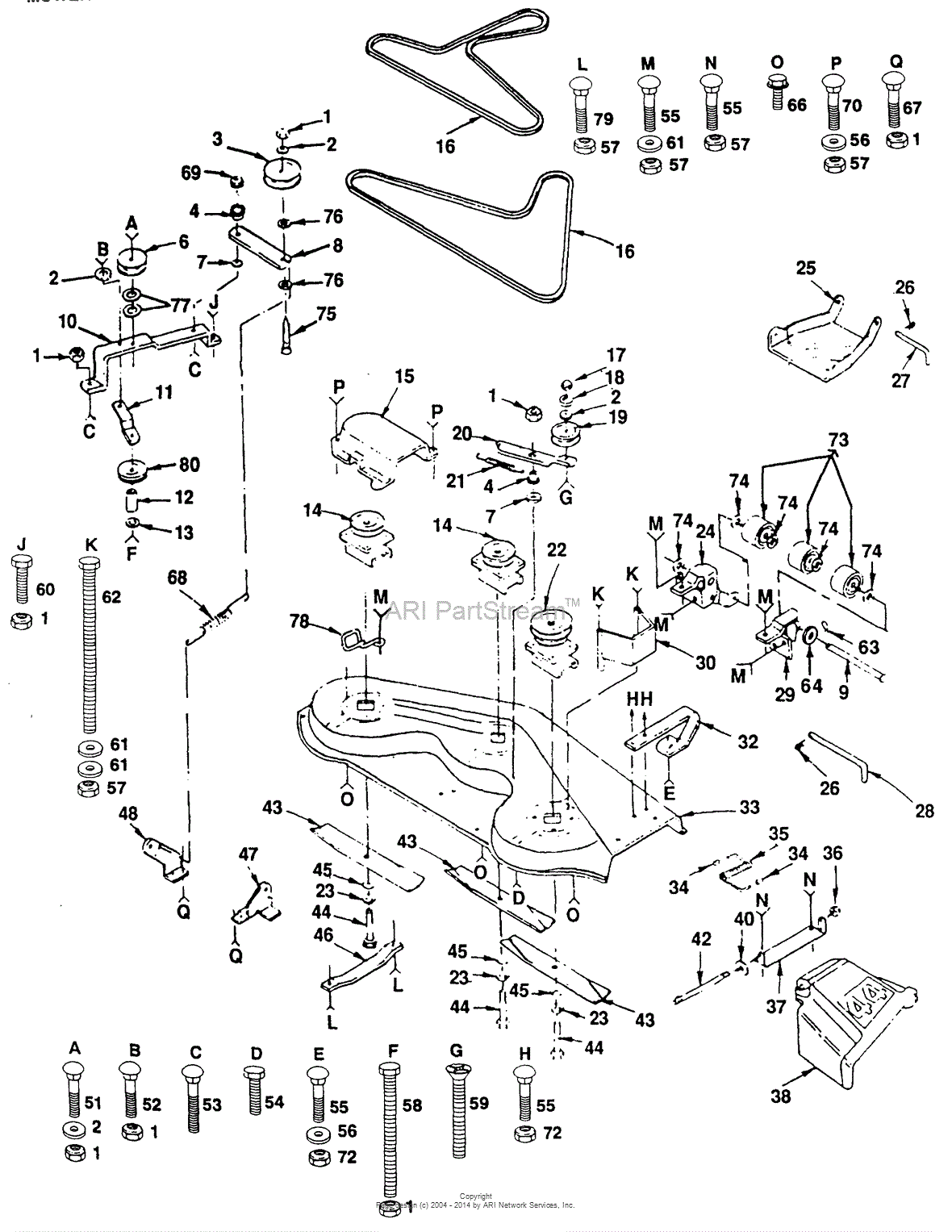 AYP/Electrolux PP14H44A (1991) Parts Diagram for MOWER