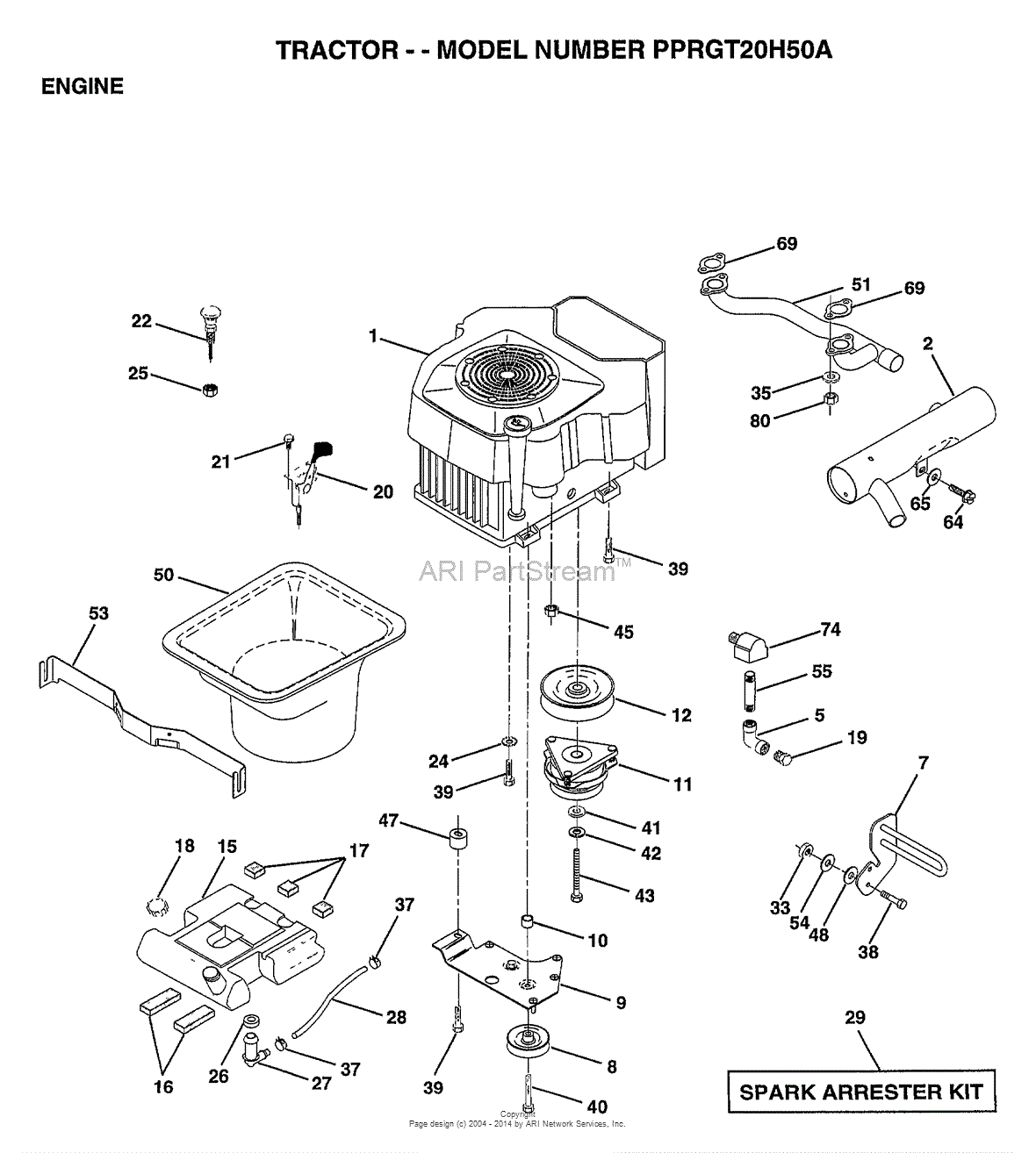 Ayp Electrolux Pprgt20h50a (1999) Parts Diagram For Engine