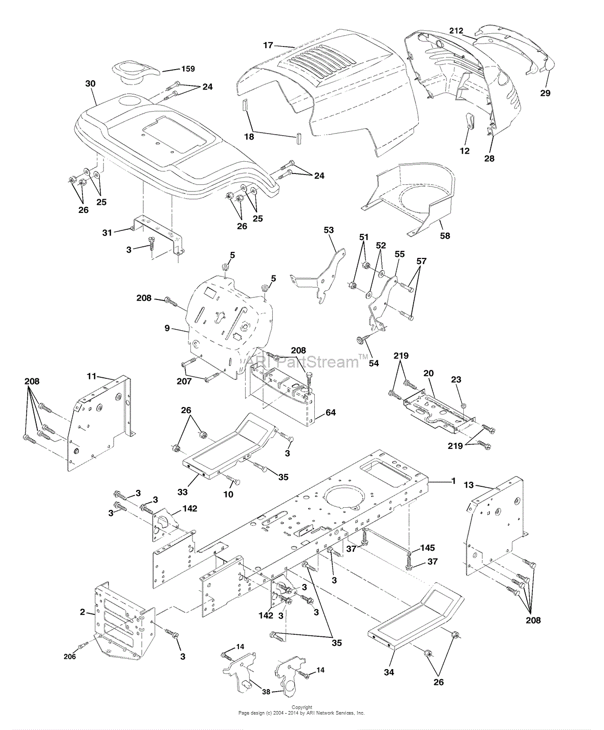 AYP/Electrolux PR185H42STG (2002) Parts Diagram for Chassis