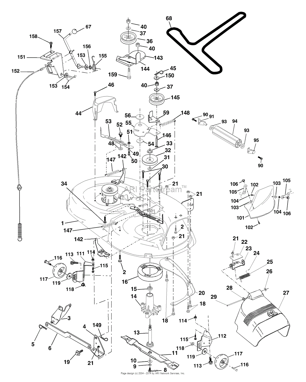 AYP/Electrolux PR20H42STD (2001) Parts Diagram for Mower Deck