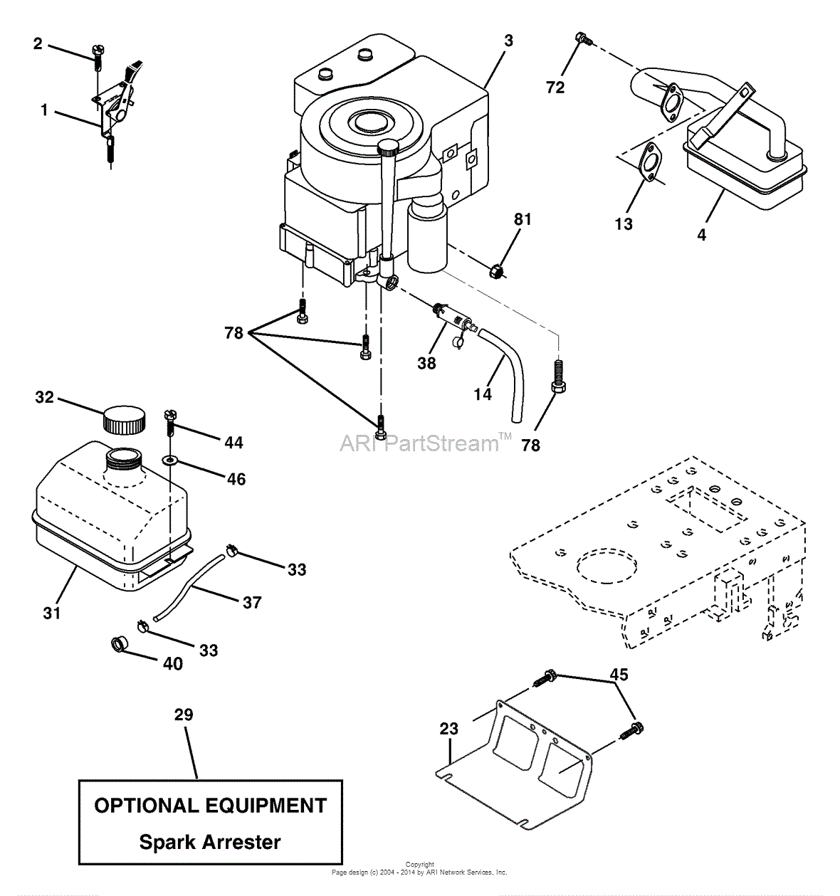 AYP/Electrolux RA13538A (2004) Parts Diagram for Engine