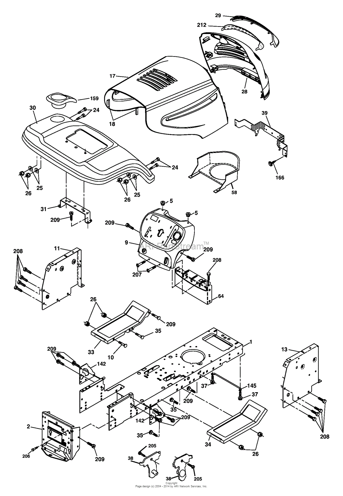 AYP/Electrolux SO17542LT/96012002200 (2005) Parts Diagram for Chassis ...