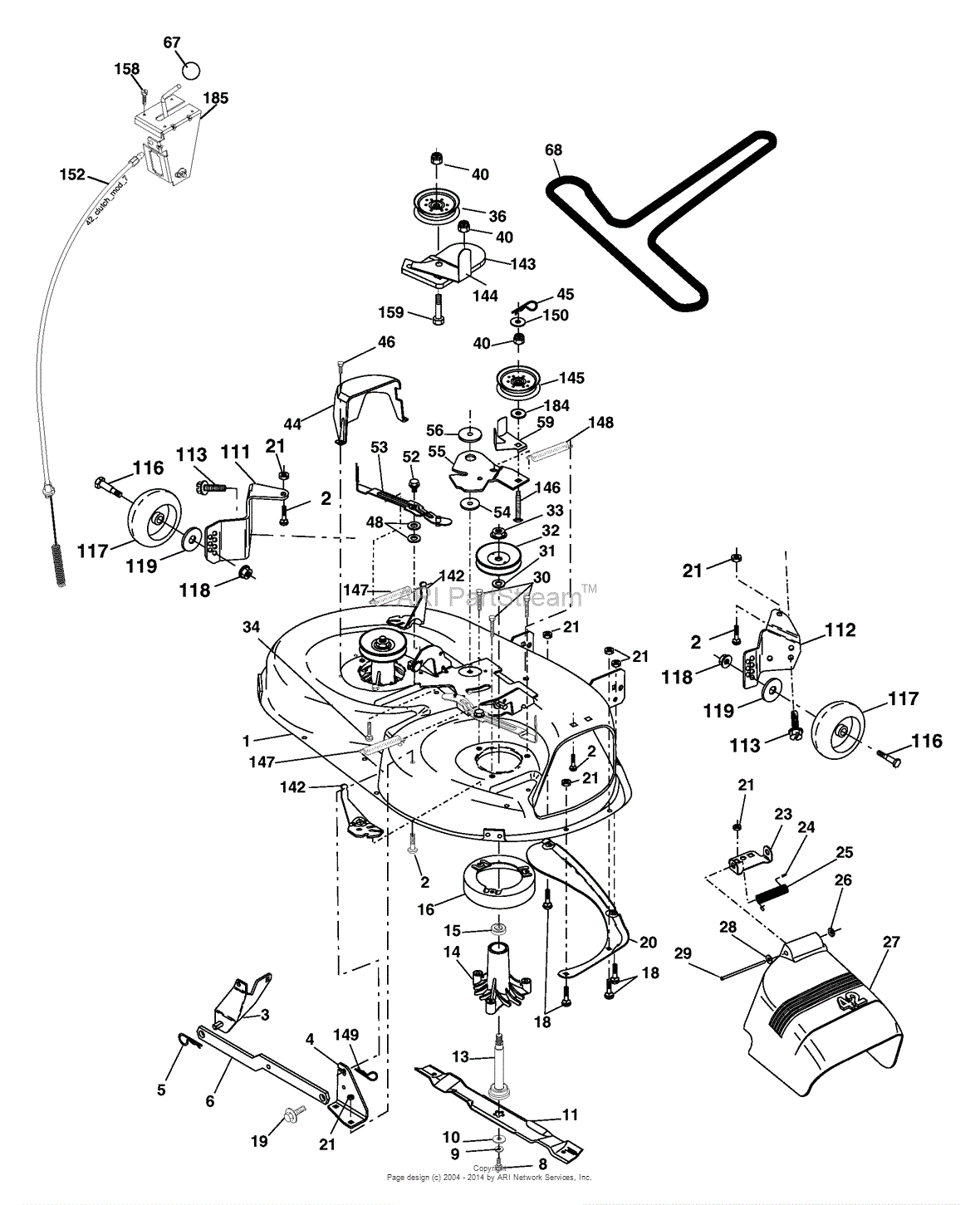 AYP/Electrolux SP185H42LT/96012002300 (2005) Parts Diagram for Mower