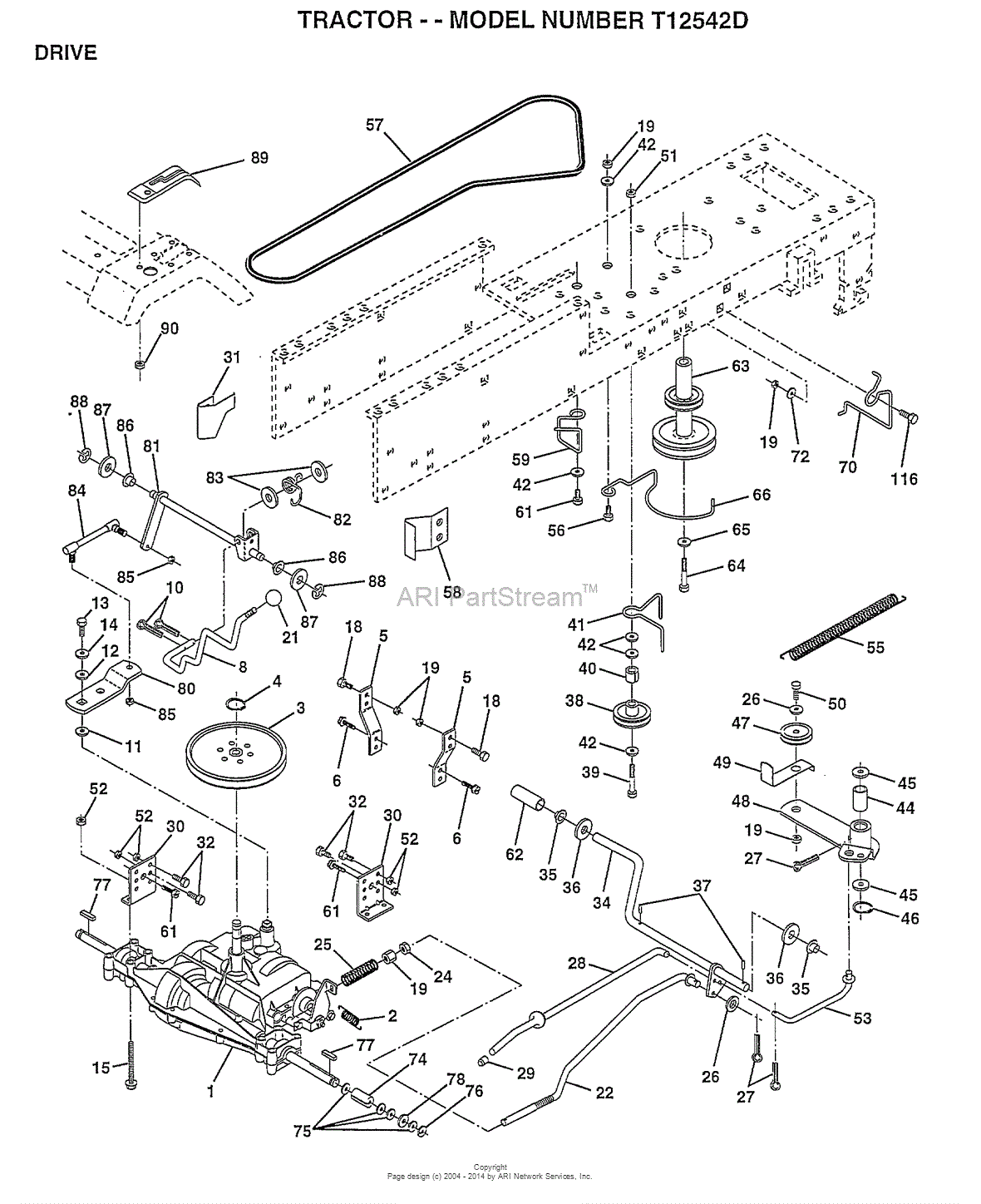 Ayp  Electrolux T12542d  1996  Parts Diagram For Drive  Belt