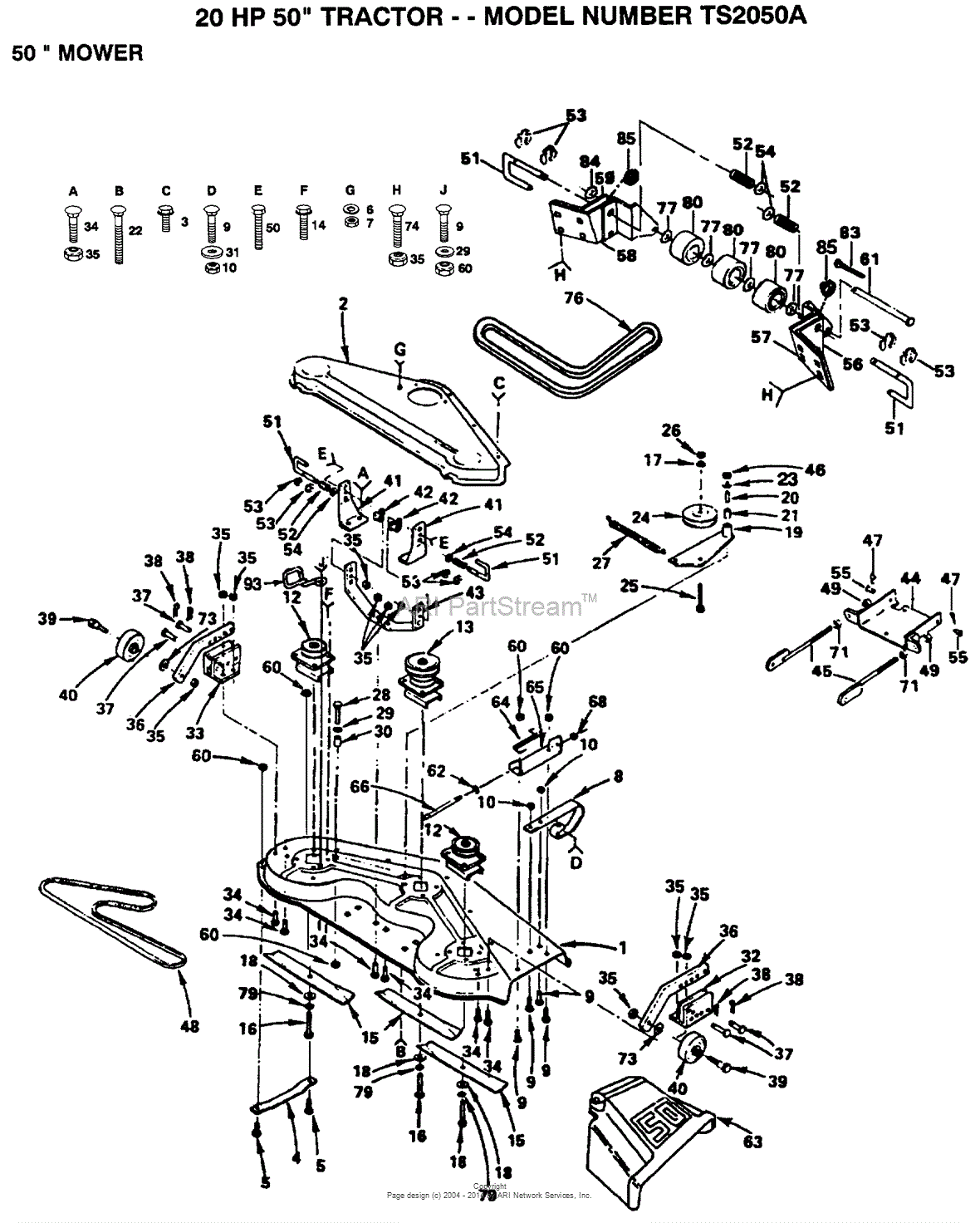 AYP/Electrolux TS2050A (1992) Parts Diagram for MOWER snapper mowers lawn tractor diagram 