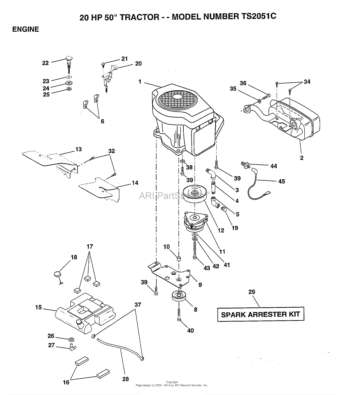 AYP/Electrolux TS2051C (1994) Parts Diagram for 20HP 50