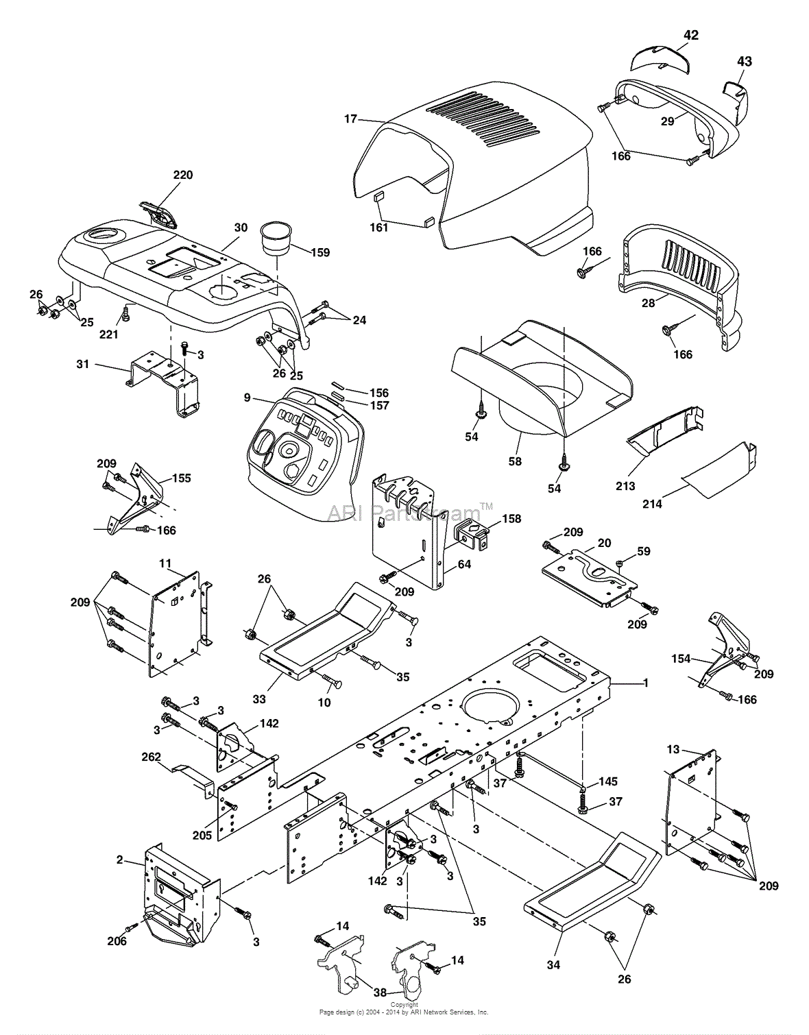 AYP/Electrolux WAGT20H48STA (2003) Parts Diagram for Chassis And Enclosures