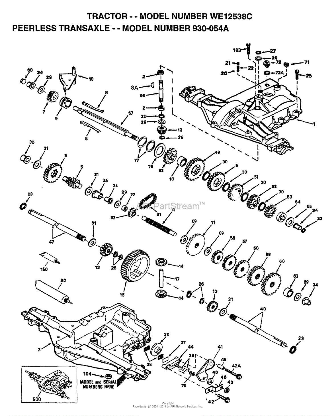 AYP/Electrolux WE12538C (1997) Parts Diagram for PEERLESS TRANSAXLE ...