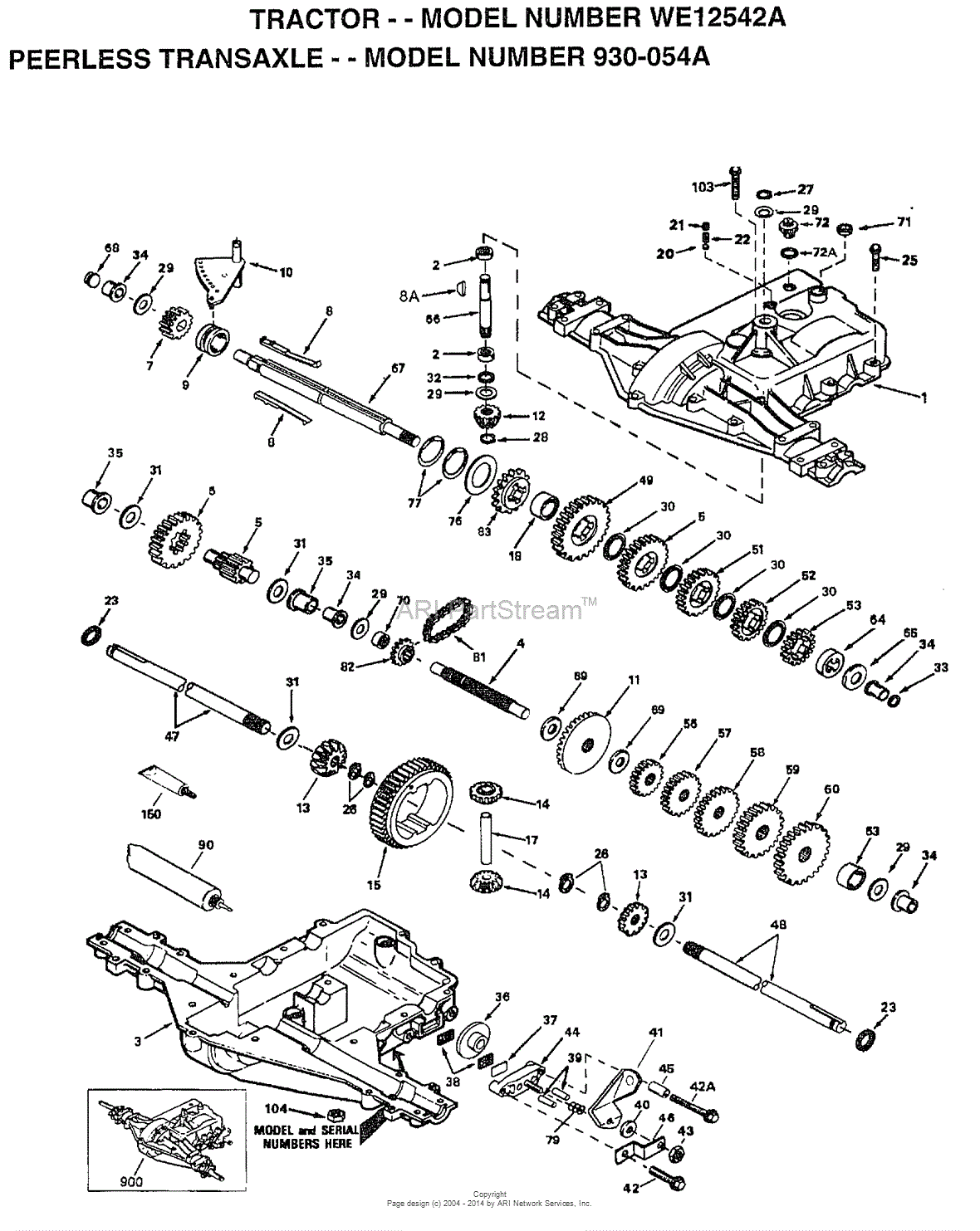 AYP/Electrolux WE12542A (1997) Parts Diagram for PEERLESS TRANSAXLE