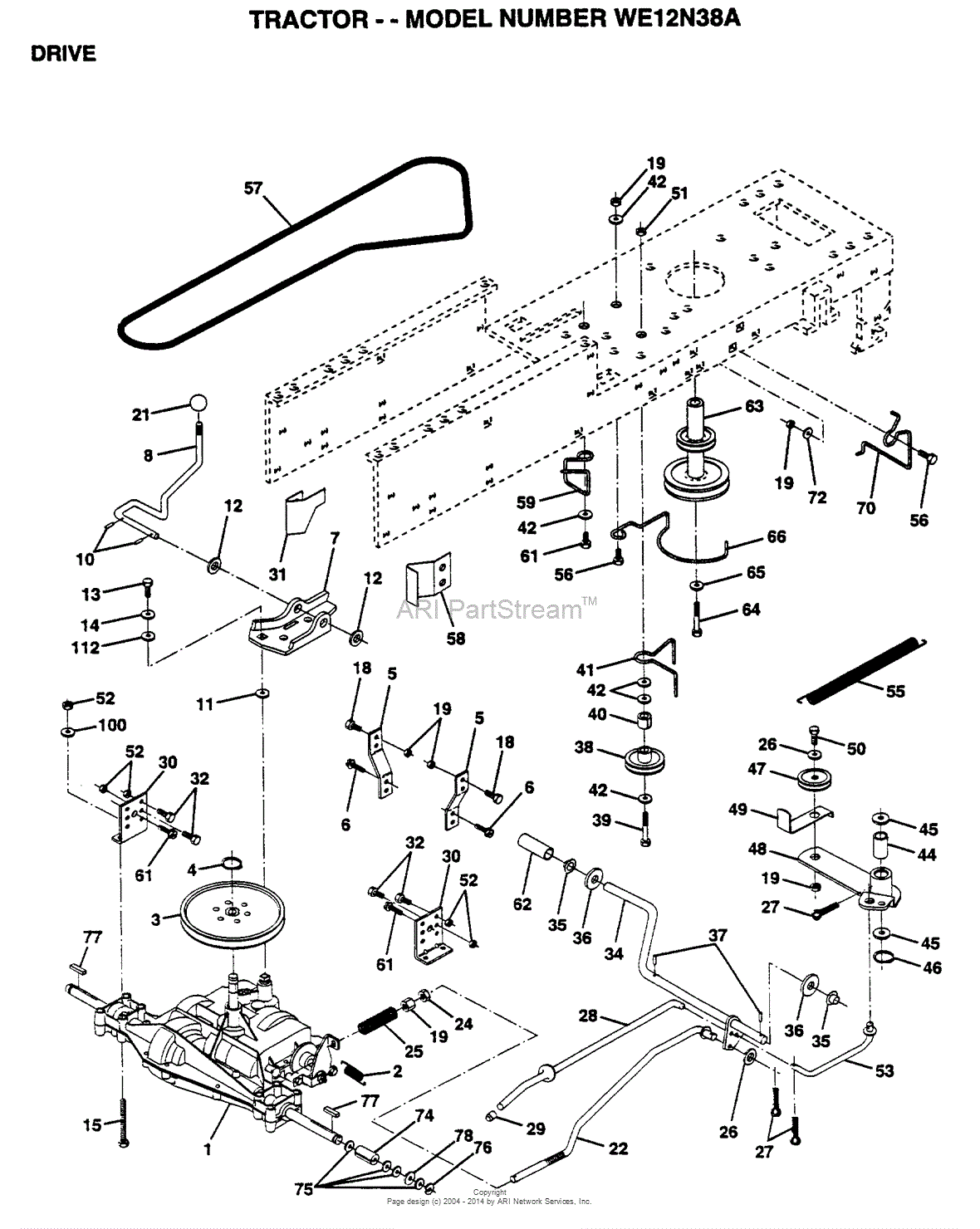 AYP/Electrolux WE12N38A (1999 & Before) Parts Diagram for DRIVE