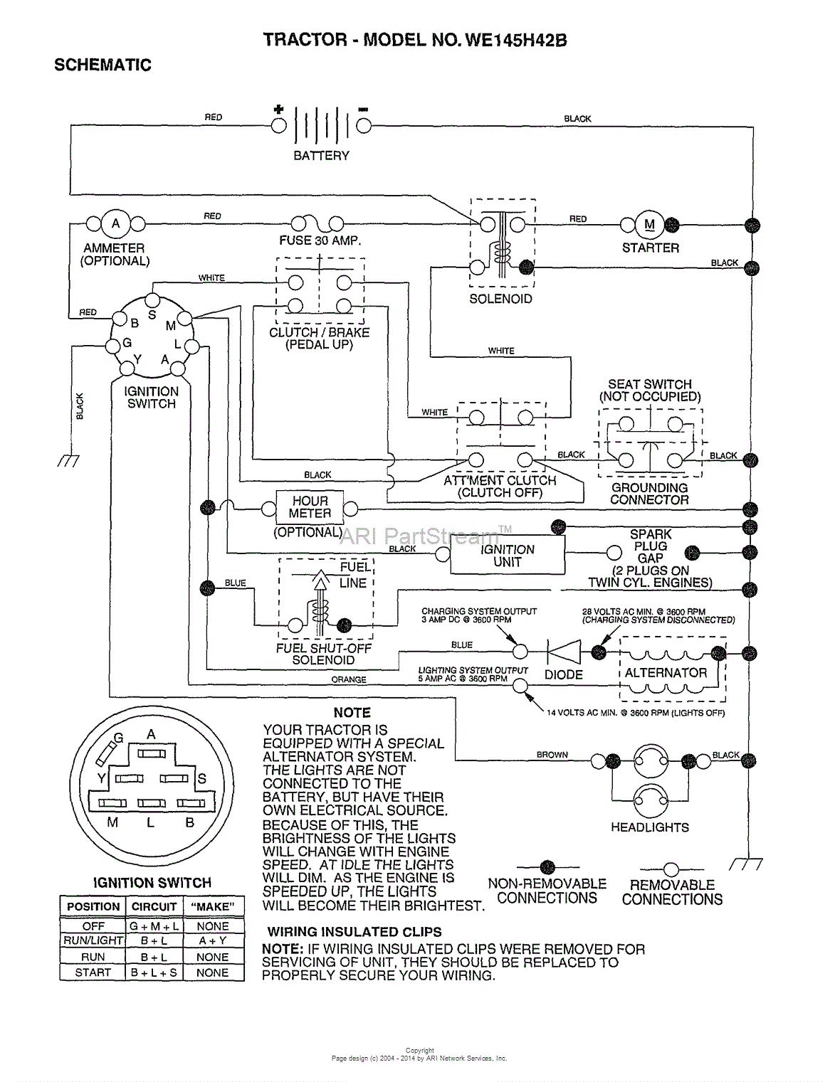 AYP/Electrolux WE145H42B (1997) Parts Diagram for SCHEMATIC