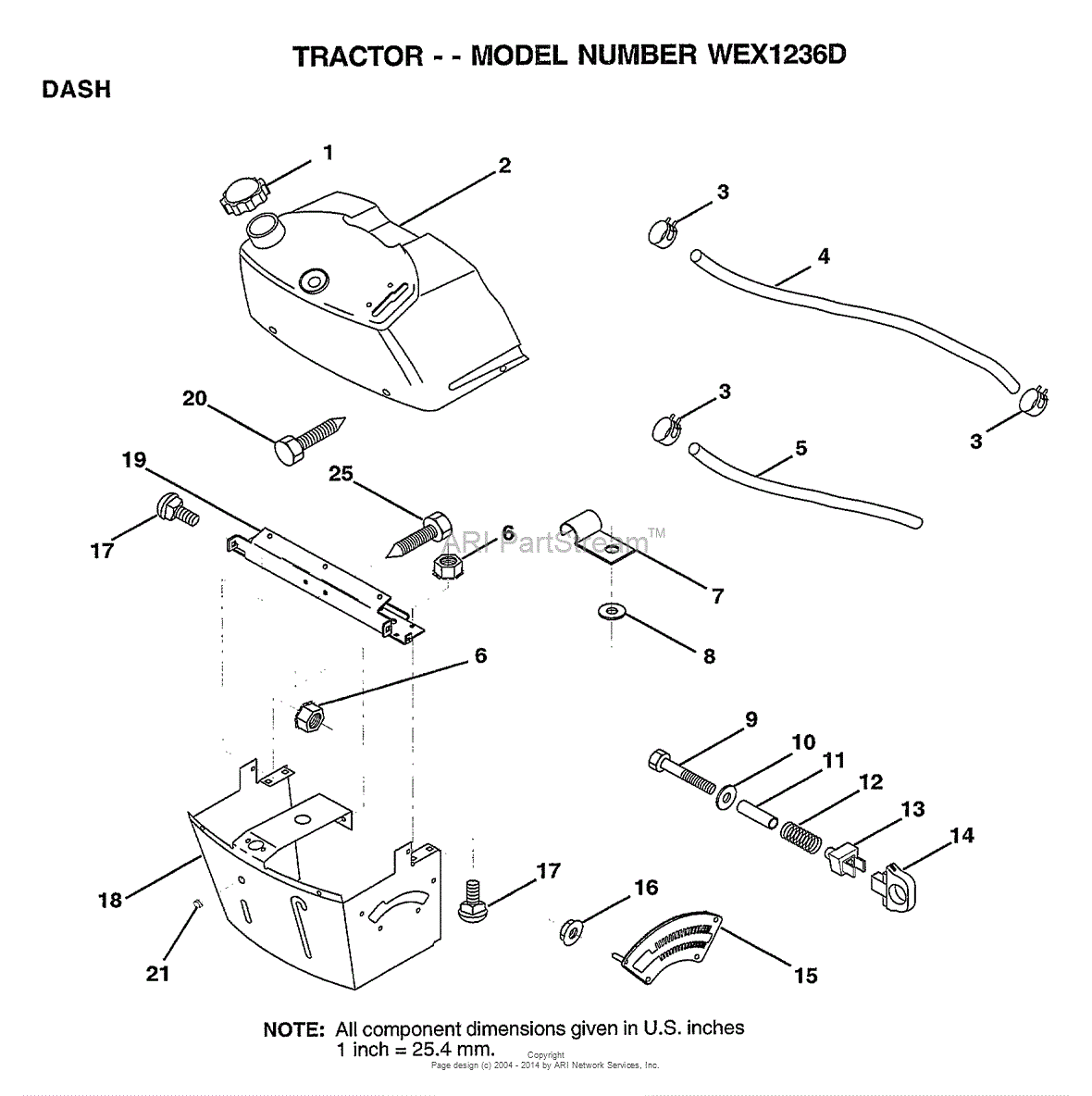 AYP/Electrolux WEX1236D (1999 & Before) Parts Diagram for DASH