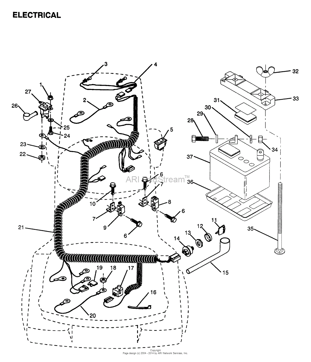 AYP/Electrolux Y1236C (1991) Parts Diagram for ELECTRICAL