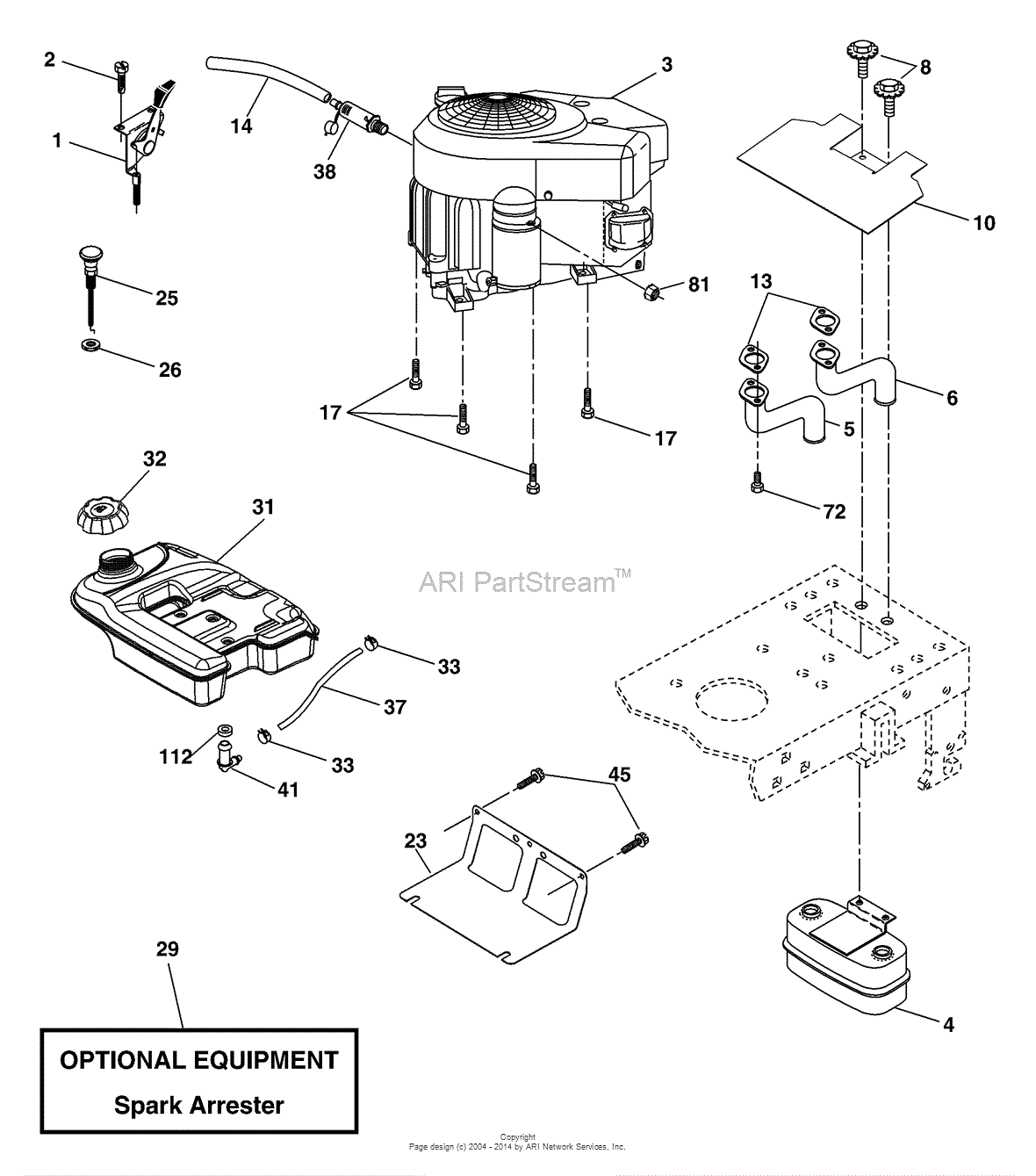 AYP/Electrolux YTH2148 (LO21H48F)/954572035 (2004) Parts Diagram for Engine