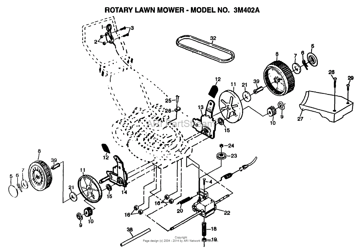 Ayp Electrolux 3m402a (1995) Parts Diagram For Rotary Lawn Mower