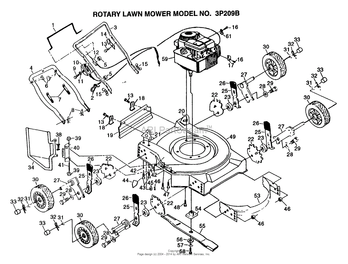 AYP/Electrolux 3P209B (1995) Parts Diagram for 22