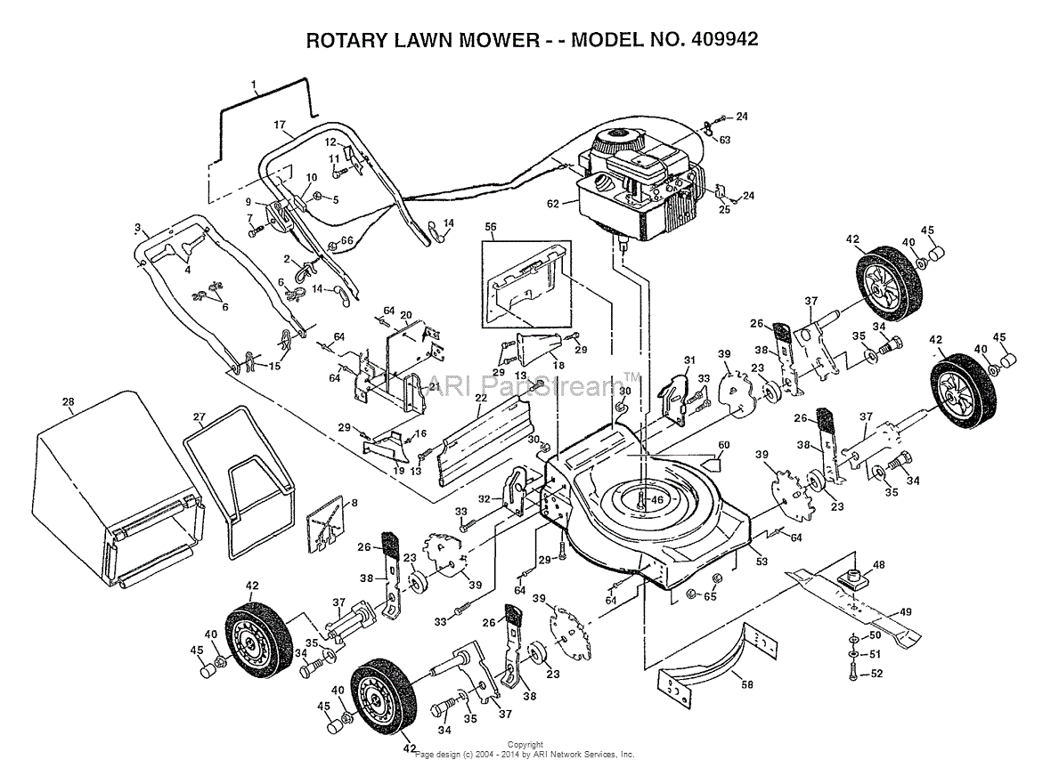 AYP/Electrolux 409942 (1996) Parts Diagram for ROTARY LAWN MOWER