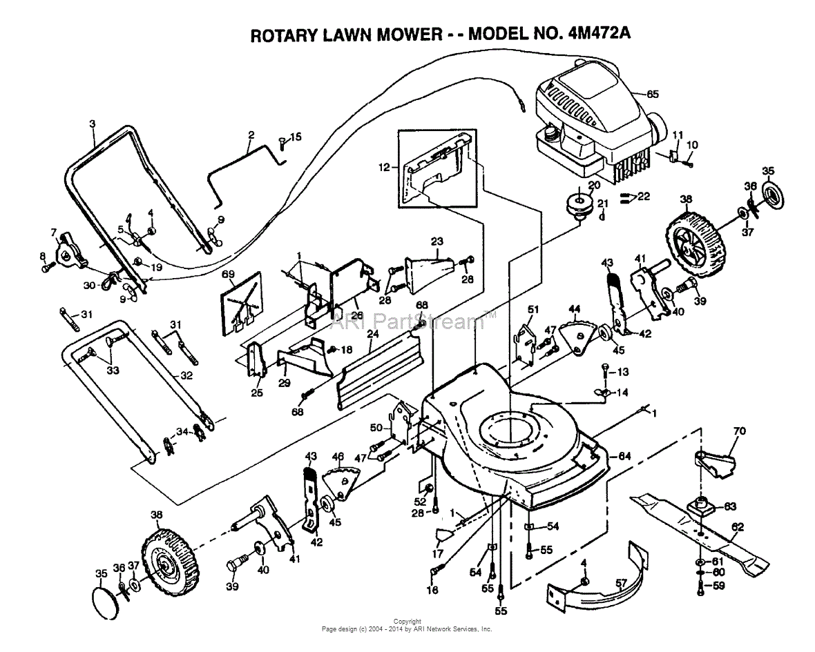 AYP/Electrolux 4M472A (1995) Parts Diagram for ROTARY LAWN MOWER