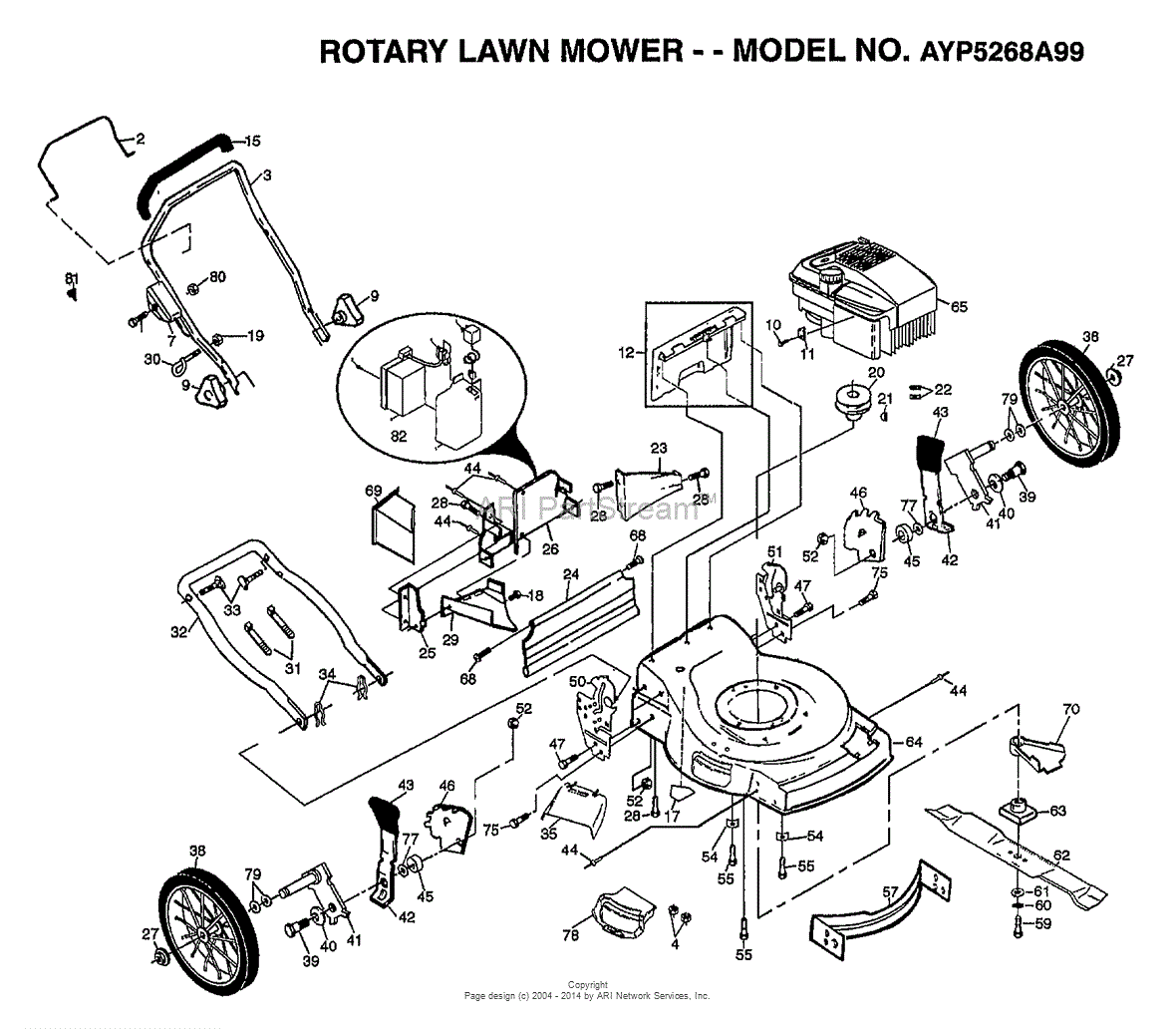 AYP/Electrolux 5268A99 (1999) Parts Diagram for ROTARY LAWN MOWER