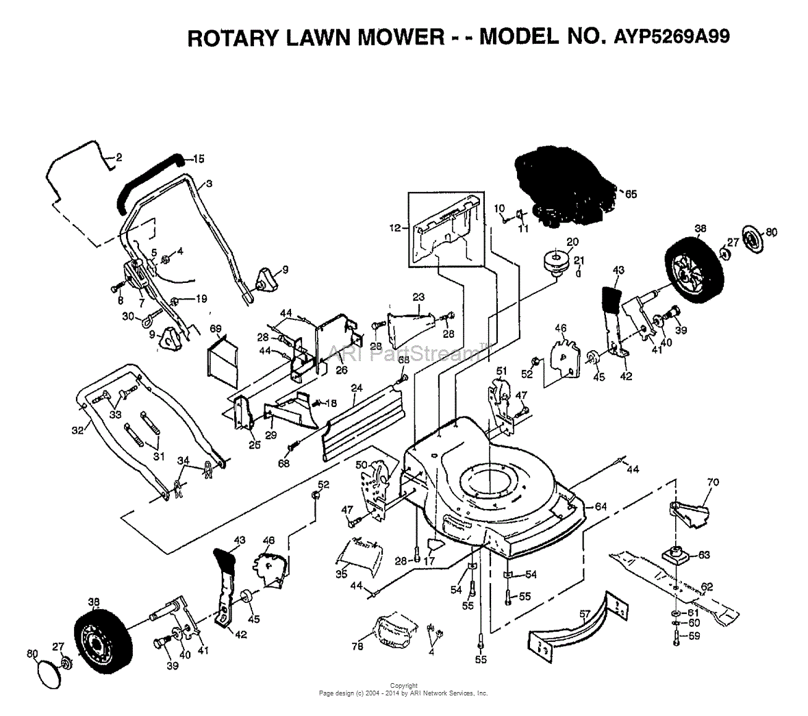 AYP/Electrolux 5269A99 (1999) Parts Diagram for ROTARY LAWN MOWER