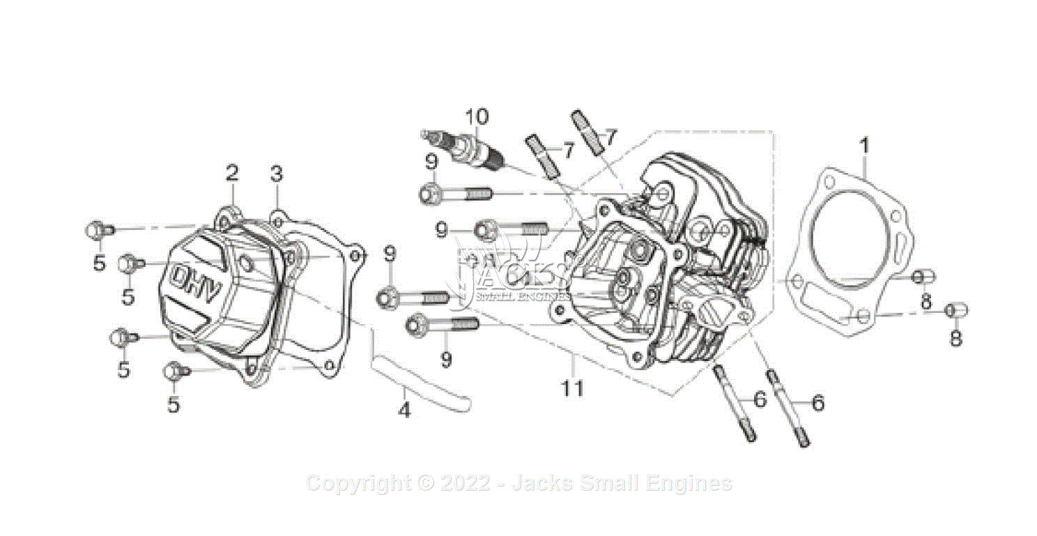 Be 85570070 Powerease R225 Engine Parts Diagram For Parts List 1 Head 4829